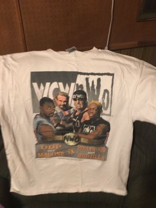 Karl Malone/ddp Vs Hollywood Hogan/dennis Rodman Shirt Large 1998