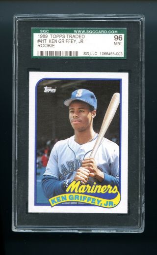 1989 Topps Traded Ken Griffey Jr.  Rc 41t Sgc 96  Mariners