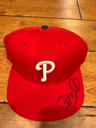 Pat Burrell Philadelphia Phillies Era Signed Hat Cap