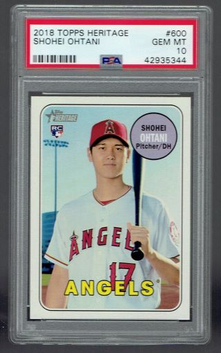 2018 Topps Heritage High Number Shohei Ohtani Rookie Rc Card Psa 10 Gem