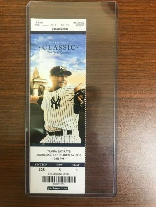 Yankees 9/26/13 Ticket Mariano Rivera Last Game - Rivera Picture