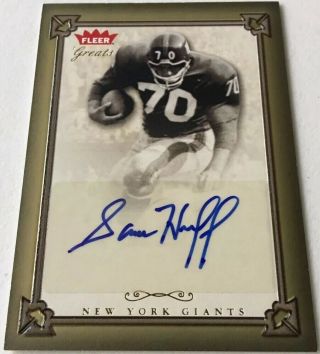 2004 Fleer Greats Of The Game Gotg Sam Huff Gba - Sh Auto Signature Autograph