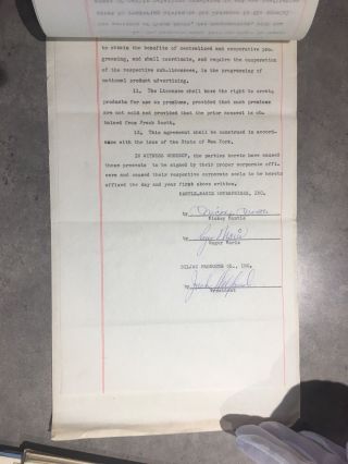Mickey Mantle Roger Maris Autographed/Signed Contract.  York Yankees.  History 2