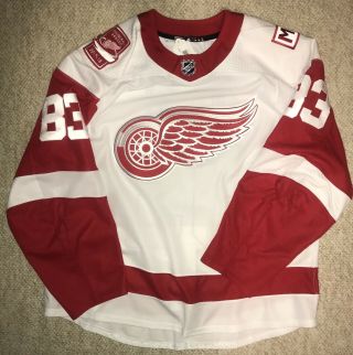 2017 - 18 Detroit Red Wings Game Worn Jersey Daley 2 Patch 14,  Repairs Team Loa