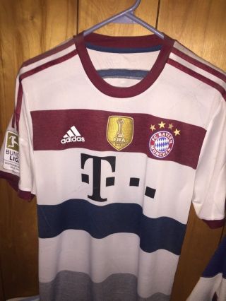 Bayern Munich Match Worn Shirt Washed Alonso Adizero 8 14/15 Debut V Schalke 04