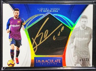 2019 Panini Immaculate Soccer Lionel Messi Swatch Signatures Gold Auto /10 Ssp