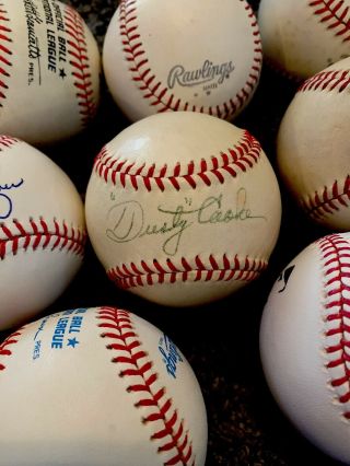 Dusty Cooke Died 1987 Former Baseball Autographed Baseball York Yankees