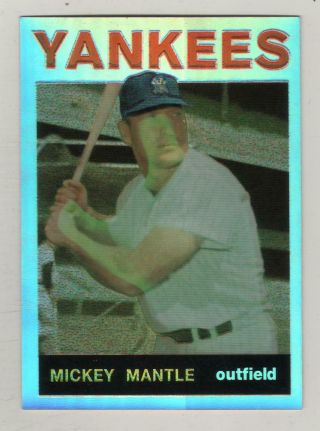 1996 Topps Mickey Mantle Finest Chrome Refractor 14 Yankees Bv$25 No Protector