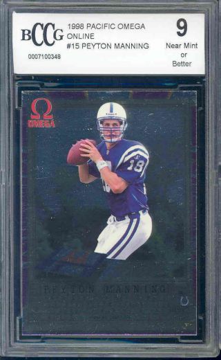 1998 Pacific Omega Online 15 Peyton Manning Rookie Bgs Bccg 9