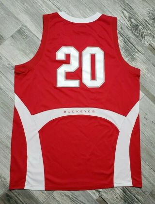 Ohio State Buckeyes 20 Nike Elite Basketball Jersey Men ' s size XL Greg Oden Red 2