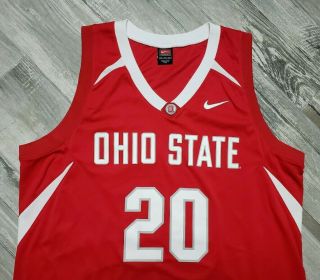 Ohio State Buckeyes 20 Nike Elite Basketball Jersey Men ' s size XL Greg Oden Red 3