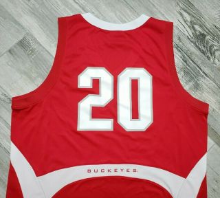 Ohio State Buckeyes 20 Nike Elite Basketball Jersey Men ' s size XL Greg Oden Red 4