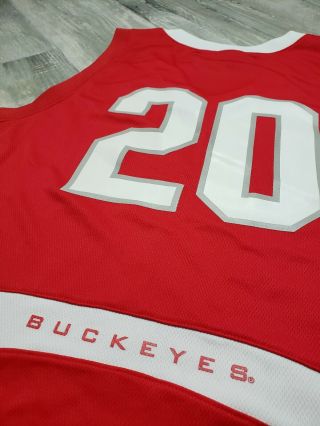 Ohio State Buckeyes 20 Nike Elite Basketball Jersey Men ' s size XL Greg Oden Red 6