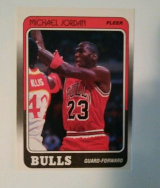 1988 - 1989 Fleer Michael Jordan Chicago Bulls 17 Basketball Card Near.