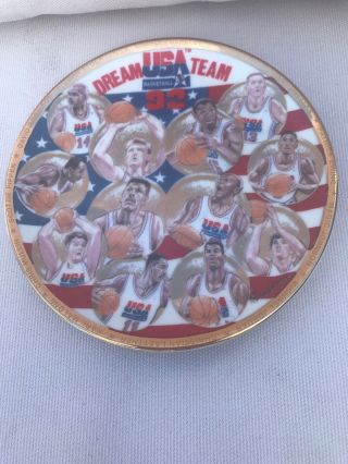 1992 Dream Team 4 1/4 " Plate Usa Olympic Basketball Sports Impressions