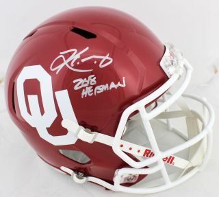 Oklahoma Kyler Murray 2018 Heisman Signed Full Size Speed Rep Helmet Bas Witness