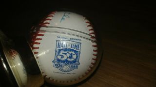 Mickey Mantle Signed Ball,  50th Anniversary Ball,  Its In A Protective Globe.