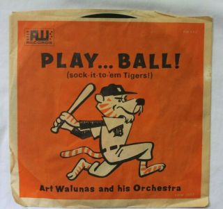 1968 Detroit Tigers World Series Play Ball Sock It To Em Tigers 45 Record Rare