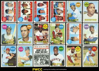 1969 Topps Mid - Hi Grd Complete Set Mantle Ryan Clemente Rose Mays Jackson (pwcc)