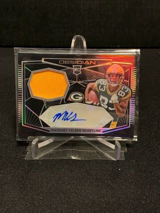 2018 Obsidian Marquez Valdes Scantling Rc Patch Auto Sp 23/100 Packers