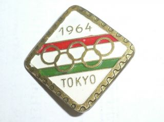 1964 Olympic Games Tokyo Hungary Team Noc Collectible Pin Button No1