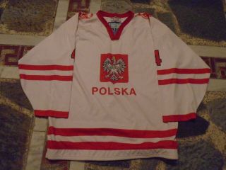 Iihf Poland Game Worn White Jersey 4 Wajda Tackla