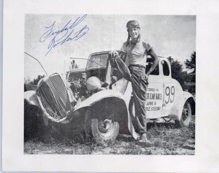 Fireball Roberts Autograph 1st Stock Car Photo,  Nascar Hof,  Signed,  Auto