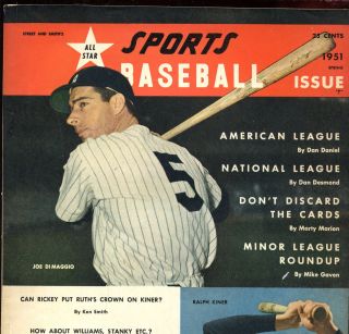 1951 Street & Smith Baseball Yearbook Joe Dimaggio On Cover Ex,