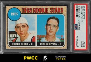 1968 Topps Johnny Bench Rookie Rc 247 Psa 9 (pwcc - S)