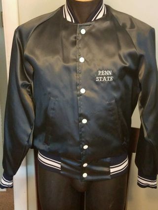 Vintage Penn State University Satin Jacket Champion Adult Small Snaps Ncaa