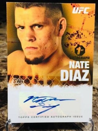2010 Topps/ufc Nate Diaz (1st Auto) Rc/rookie Card (fa - Nd) 209