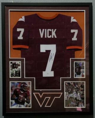 Michael Vick Autographed Signed Framed Jersey Virginia Tech Hokies Jsa