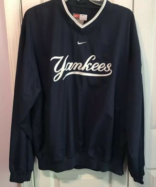 York Yankees Nike Team Mlb Mens Lg V - Neck Windbreaker Pullover Embroidered