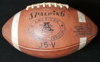 1960s SPALDING J5 - V AFL GAME MODEL FOOTBALL Joe Foss Leather Pigskin 2