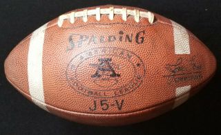 1960s SPALDING J5 - V AFL GAME MODEL FOOTBALL Joe Foss Leather Pigskin 6