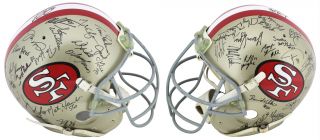 1992 49ers (40) Montana,  Rice,  Young Team Signed Proline Full Size Helmet Bas