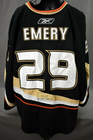 2010 - 11 Ray Emery 29 Anaheim Ducks Game Worn Hockey Jersey W/ Set Tag 2b Loa