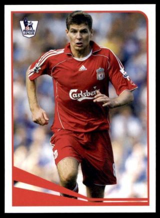 Merlin Premier League 2007/08 Top Midfielder Steven Gerrard Sticker Stars No.  324
