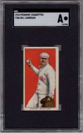 1909 - 11 T206 Bill Carrigan Of The Boston Red Sox Sgc Auth
