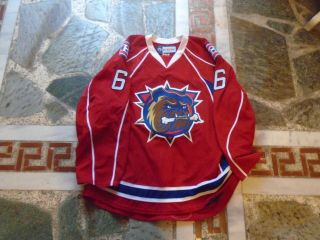 Ahl Hamilton Bulldogs Game Issued Red Jersey 6 Allen