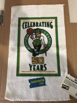 Boston Celtics Golf Towel 50 Year Anniversary Banner Blockbuster W/ Tags 1996