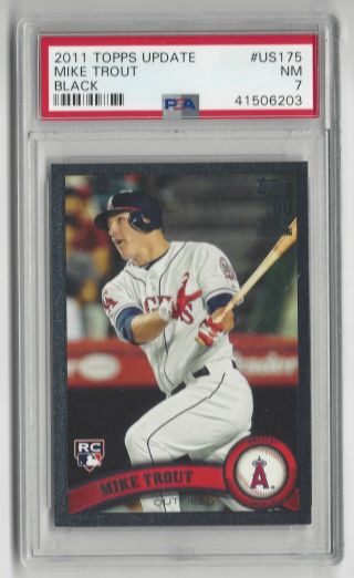 2011 Topps Update Us175 Black 19/60 Us175 Mike Trout Angels Psa Graded 7