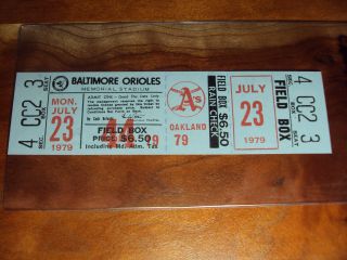 1979 Oakland A ' s Athletics FULL Ticket Rickey Henderson Rookie HIT 30 Car 2B 2 5