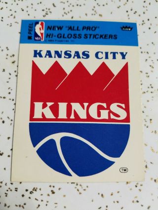 Nba 1981 - 82 Fleer Hi - Gloss Team Sticker - Kansas City Kings