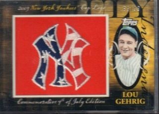 Lou Gehrig Commemorative 4th Of July Ny Yankees Patch Card 83/99 022019dbcd