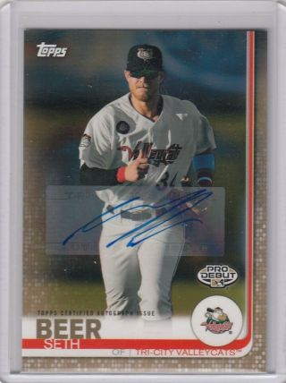 Seth Beer Gold Auto Ed 14/50 2019 Pro Debut Autograph