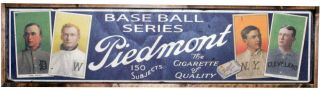 Antique Style T206 Piedmont Blue Back Wood Printed Sign Awesome Ty Cobb Young