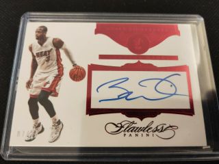 Dwyane Wade 2015 - 16 Panini Flawless On Card Auto Autograph 10/15 Ruby Retired Sp