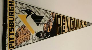Vintage 1994 Pittsburgh Penguins 30 " Nhl Hockey Sports Pennant Flag Rare