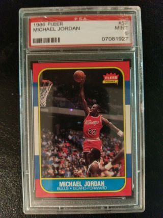 Michael Jordan 1986 - 87 Fleer 57 Psa 9